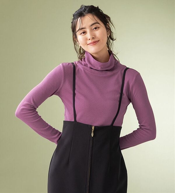 LAVIENNE（ラヴィエンヌ）の「【医師オススメ】綿１００％吸湿発熱あったかインナー　タートルネックインナー長袖（肌着・インナーウェア）」｜詳細画像