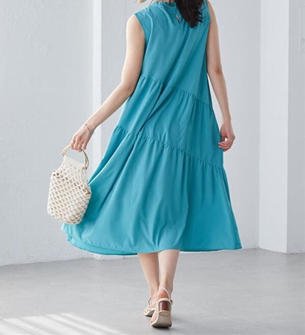 RANAN（ラナン）の「ひんやり裏地付！ななめティアードワンピ（その他ワンピース）」｜詳細画像