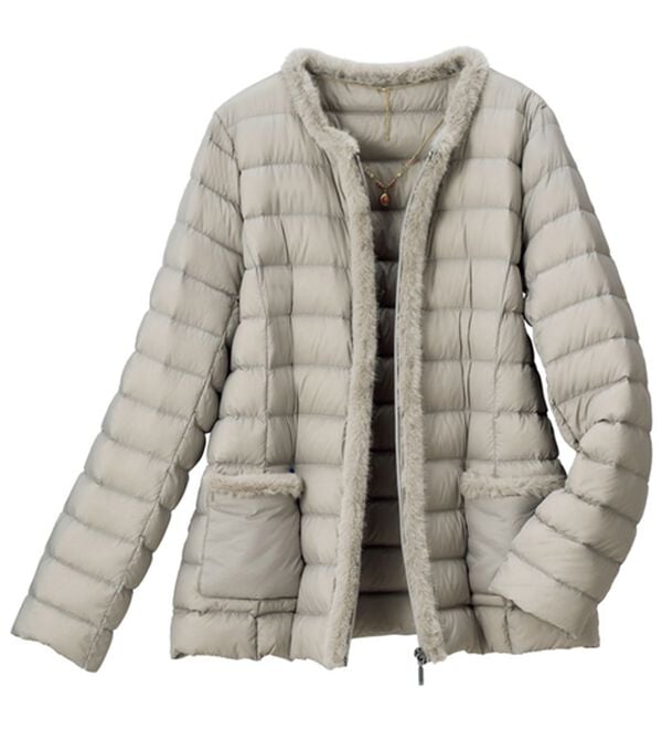 ルフラン（ルフラン）の「エコファー付ダウンジャケット＜カルーラ＞（その他ジャケット）」｜ライトグレー