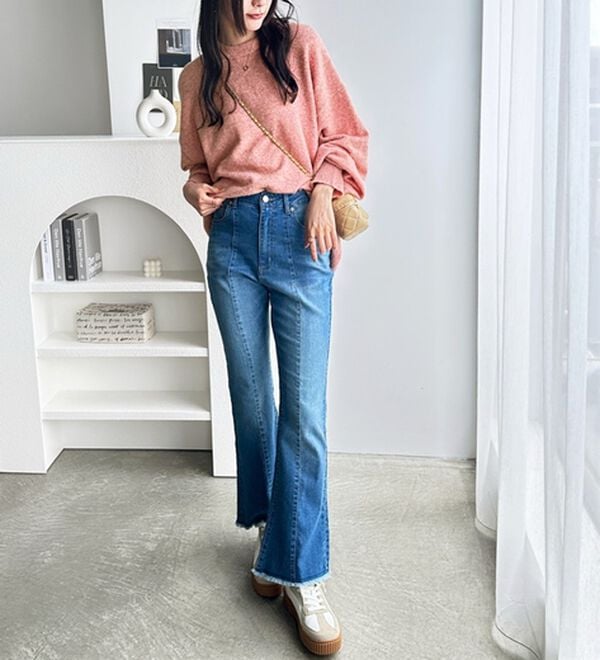 GeeRA（ジーラ）の「ゆるっと柔らか！袖ボリュームメランジニット（ニット・セーター）」｜詳細画像