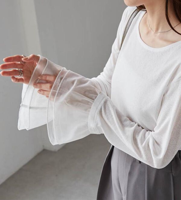 RANAN（ラナン）の「フレアーチュール袖スラブシアーＴ（カットソー）」｜詳細画像