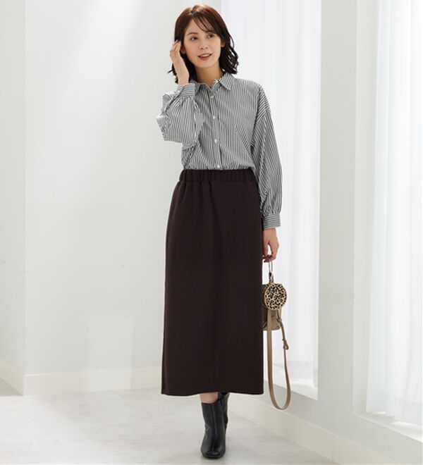 BELLUNA（ベルーナ）の「ふんわり起毛素材ナロースカート（ロングスカート）」｜詳細画像