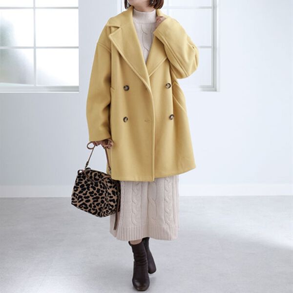 BELLUNA（ベルーナ）の「ウール調素材ピーコート（ロングコート）」｜詳細画像