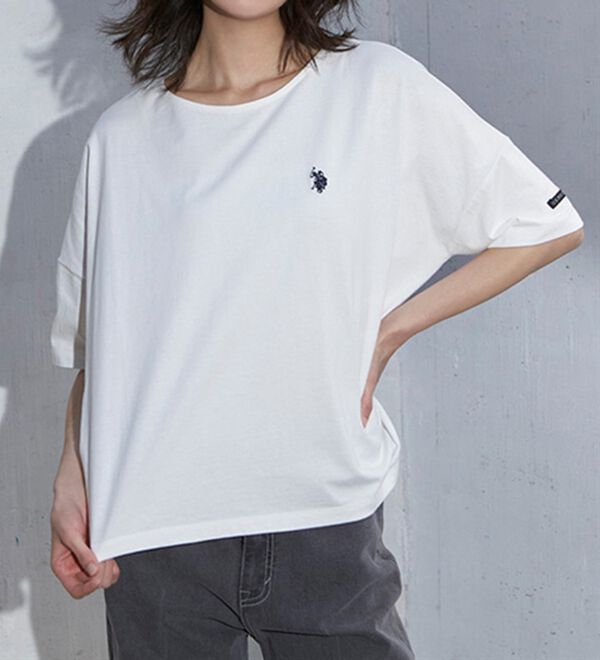RANAN（ラナン）の「綿１００％ワンポイントTシャツ＜Ｕ.Ｓ.　ＰＯＬＯ ＡＳＳＮ.＞（Tシャツ）」｜詳細画像