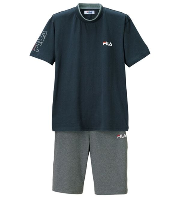「＜フィラ＞綿１００％吸汗速乾ルームウェア（メンズルームウェア）」｜ネイビーセット