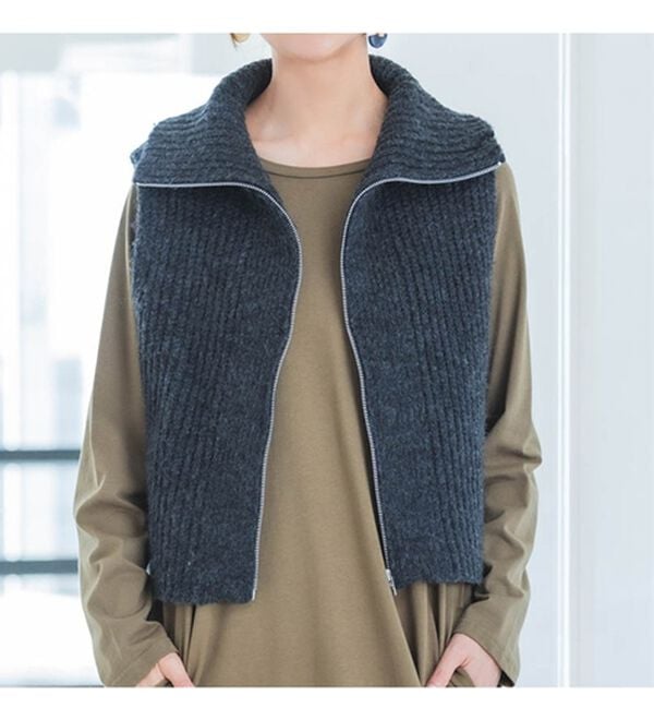 RANAN（ラナン）の「ファスナー付ニットベスト（ベスト）」｜詳細画像