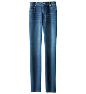 BELLUNA（ベルーナ）の「ふんわり裏起毛ストレッチデニムパンツ（フルレングスパンツ）」｜ブルー