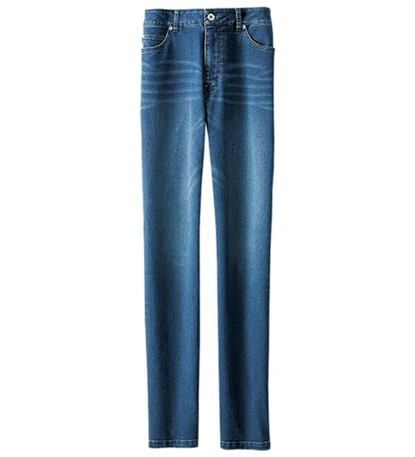 BELLUNA（ベルーナ）の「ふんわり裏起毛ストレッチデニムパンツ（フルレングスパンツ）」｜ブルー