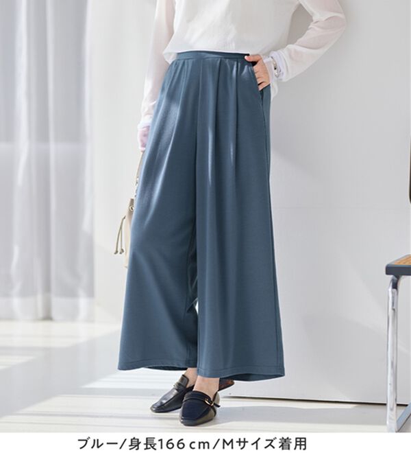 Viola e Viola（ヴィオラ エ ヴィオラ）の「楽ちんきれい美脚ワイドパンツ（ワイドパンツ・ガウチョ）」｜詳細画像