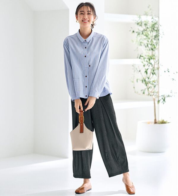 BELLUNA（ベルーナ）の「ころんと可愛く体型カバーコクーンパンツ（ワイドパンツ・ガウチョ）」｜詳細画像