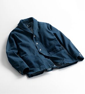 「＜コムルヴァン・オム＞ショール衿デニムカバーオール（メンズジャケット）」｜インディゴ