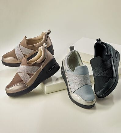 BELLUNA（ベルーナ）の「クロスゴムお洒落エアシューズ（スリッポン）」