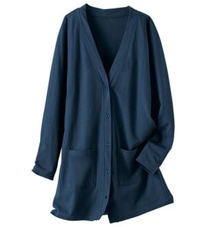 BELLUNA（ベルーナ）の「強撚綿１００％ベーシックカーディガン（その他カーディガン）」｜ネイビー ベーシック