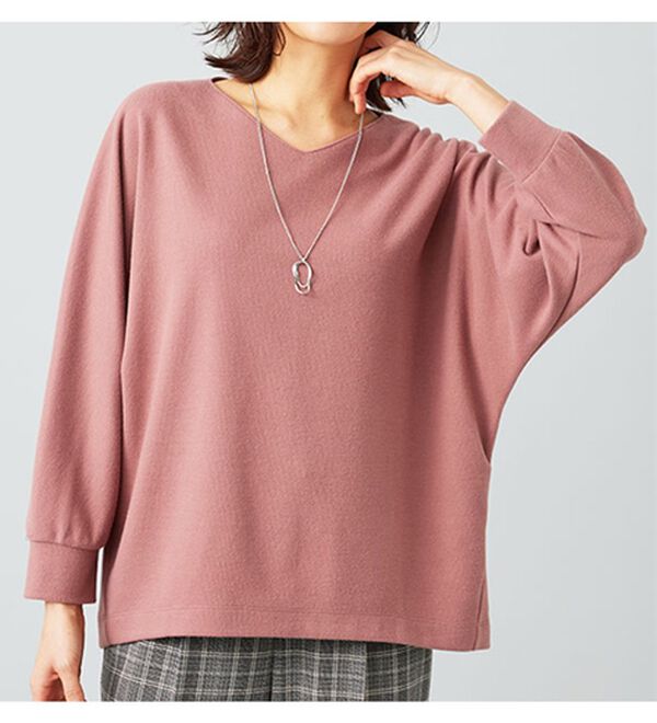 BELLUNA（ベルーナ）の「【2点セット】ネックレス付ジャカード素材プルオーバー（カットソー）」｜詳細画像