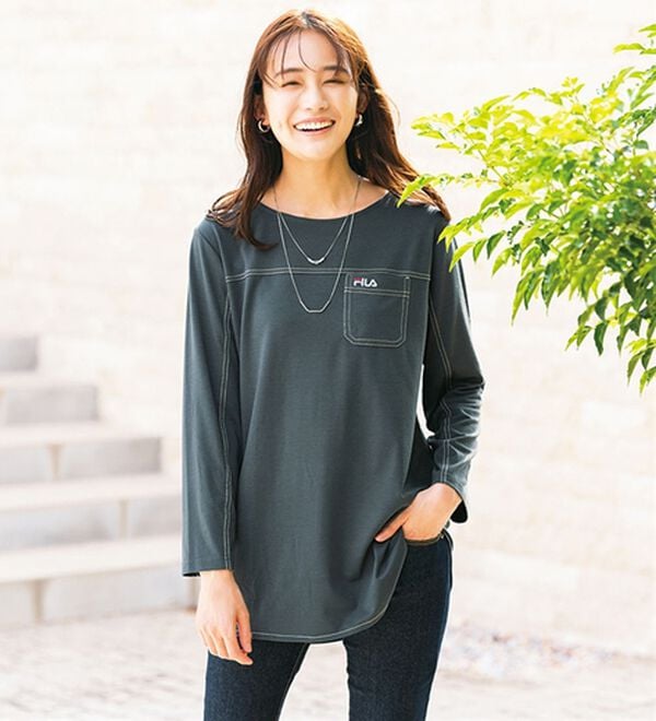 ルフラン（ルフラン）の「【３色組】＜ＦＩＬＡ＞ステッチデザインＴシャツ（カットソー）」｜詳細画像