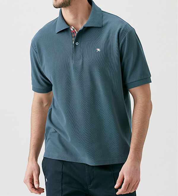 「＜アーノルド　パーマー＞ワンポイント刺しゅう鹿の子ポロシャツ（長袖・半袖）（メンズポロシャツ）」｜詳細画像