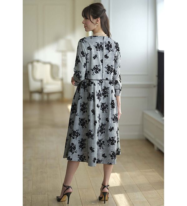 スタンダード練習用ワンピース★花柄デザイン 花柄フロッキー素材ワンピースアンサンブル - ベルーナ【公式】