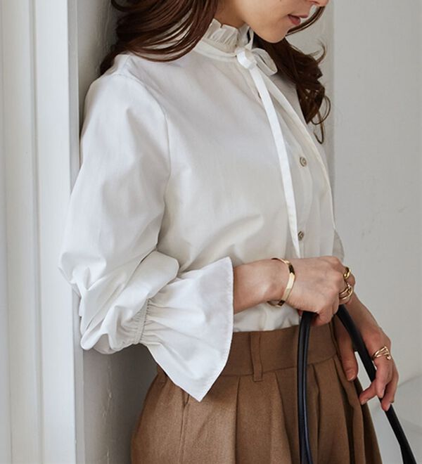 RANAN（ラナン）の「プチフリルリボン付きブラウス（ブラウス）」｜詳細画像