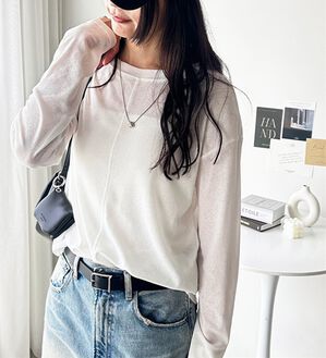 GeeRA（ジーラ）の「着回し自在！スラブシアートップス（カットソー）」｜オフホワイト