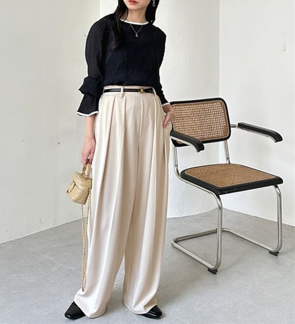 GeeRA（ジーラ）の「インタックスラックスワイドパンツ（フルレングスパンツ）」｜詳細画像