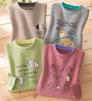 「かわいさ溢れるゆったりアニマルトレーナー（トレーナー・スウェット）」｜詳細画像