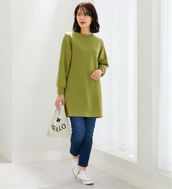 BELLUNA（ベルーナ）の「ふんわり素材軽ぽかチュニックワンピ―ス（チュニックワンピース）」｜詳細画像