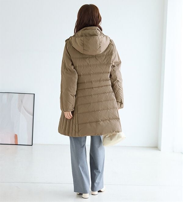 BELLUNA（ベルーナ）の「細見え！フレンチダウン使いダブルステッチロング丈コート（ロングコート）」｜詳細画像