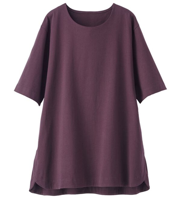 BELLUNA（ベルーナ）の「＜プレミアムスムースコットン＞ロング丈Ｔシャツ（カットソー）」｜詳細画像