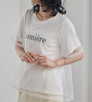 RANAN（ラナン）の「チュールロゴＴシャツ（Tシャツ）」｜ホワイト