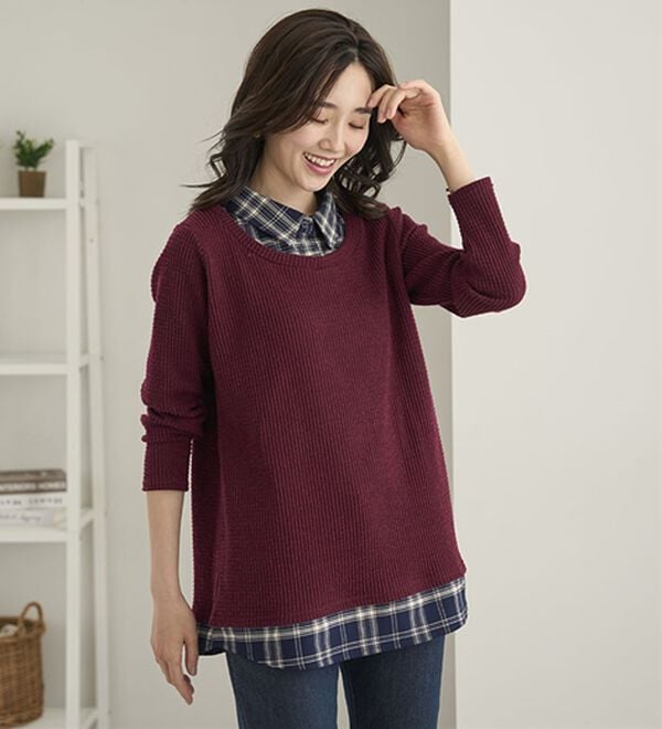 BELLUNA（ベルーナ）の「異素材重ね着風チュニック（チュニック）」｜詳細画像