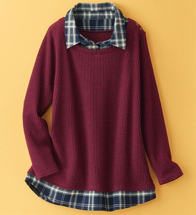 BELLUNA（ベルーナ）の「異素材重ね着風チュニック（チュニック）」