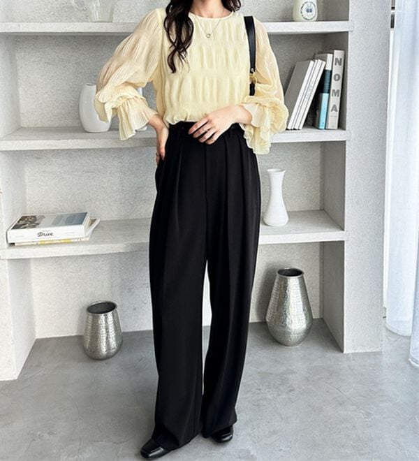 GeeRA（ジーラ）の「シアーシャーリングキャンディー袖ブラウス（ブラウス）」｜詳細画像