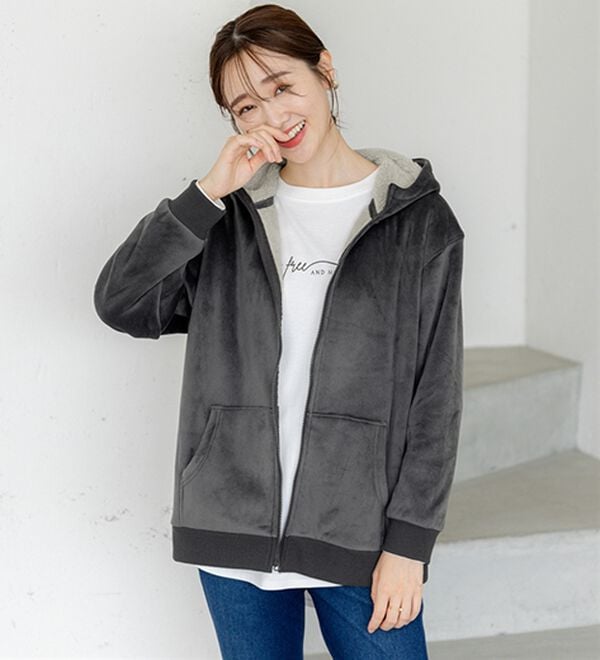 BELLUNA（ベルーナ）の「【快適Ｌａｂ．】リッチベロア素材裏ボアパーカー（パーカー）」｜詳細画像