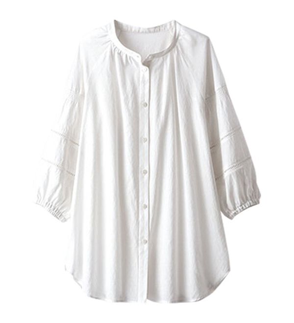 BELLUNA（ベルーナ）の「レーヨン混ビンテージ素材シャツチュニック（チュニック）」｜詳細画像