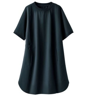 BELLUNA（ベルーナ）の「サラリ速乾！サッカー素材ゆったりチュニック（チュニック）」｜ネイビー