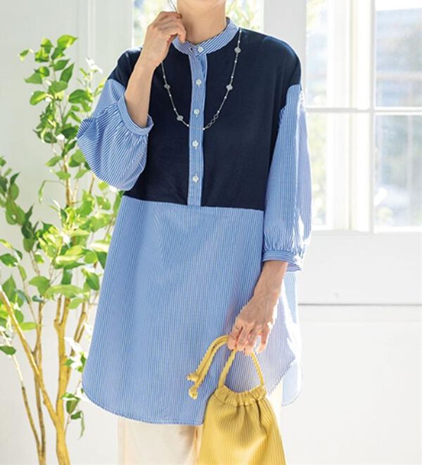 ルフラン（ルフラン）の「【３色組】脱・手抜き感！しゃれ見え切替シャツ（シャツ）」｜詳細画像