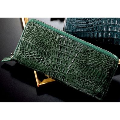 「カイマンワニ革ラウンドファスナー長財布（メンズ財布・パスケース）」