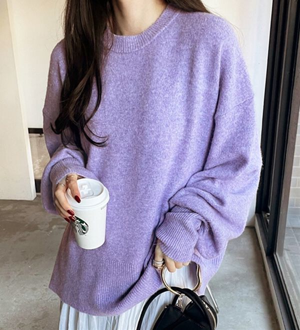 GeeRA（ジーラ）の「ゆるっと柔らか！袖ボリュームメランジニット（ニット・セーター）」｜詳細画像