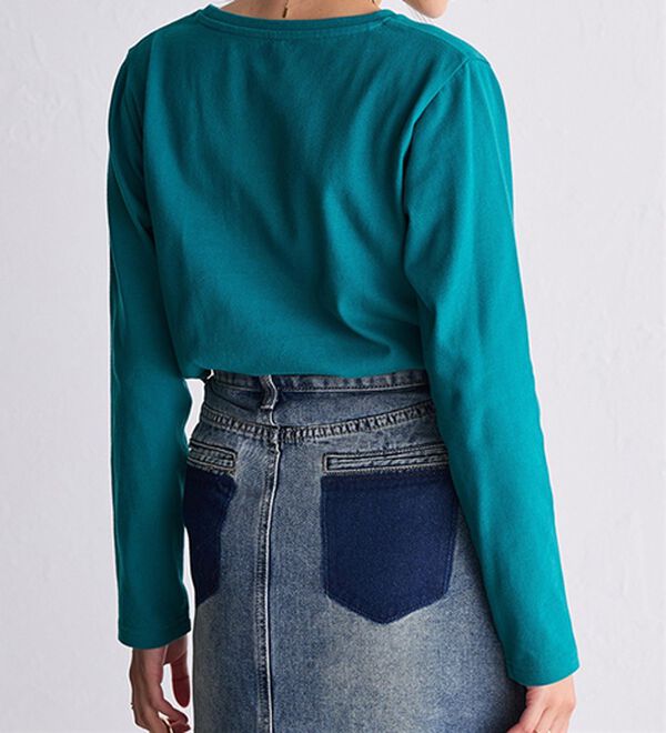 RANAN（ラナン）の「＜ＢＣ＞綿１００％&times;吸湿発熱！あったか裾スリットロングプルオーバー（カットソー）」｜詳細画像