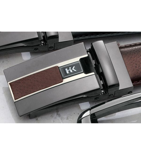 「＜ヒロココシノ＞ダブルの技でスゴ楽ベルト（メンズベルト）」｜バックルブラウン