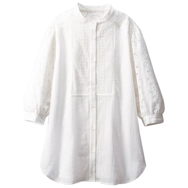 BELLUNA（ベルーナ）の「花柄刺しゅうレース切替チュニック（チュニック）」｜詳細画像