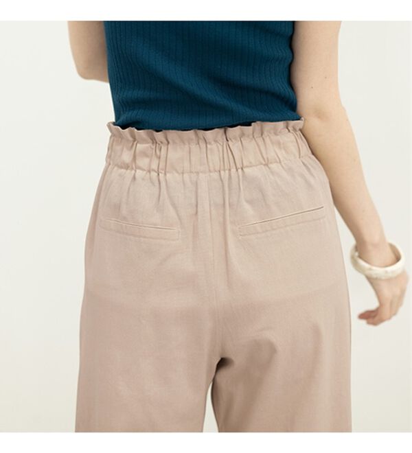 GeeRA（ジーラ）の「リネンライクベルト付ワイドパンツ（ワイドパンツ・ガウチョ）」｜詳細画像