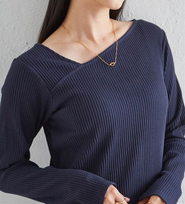 RANAN（ラナン）の「アシメネックリブワンピース（ロングワンピース）」｜詳細画像