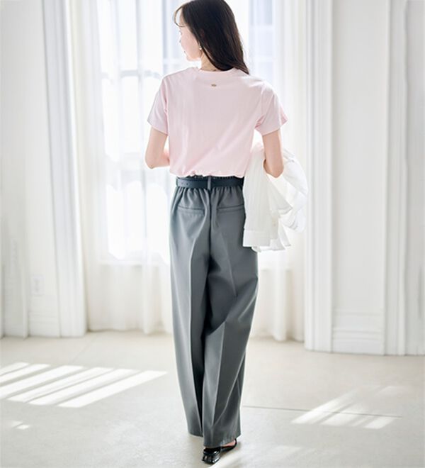 RANAN（ラナン）の「【5つの機能付】ひんやり着回し抜群ベーシックＴシャツ＜選べる着丈＞（Tシャツ）」｜詳細画像