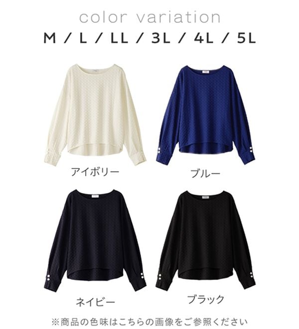 Viola e Viola（ヴィオラ エ ヴィオラ）の「ふくれジャカード素材ふんわり袖トップス（カットソー）」｜詳細画像