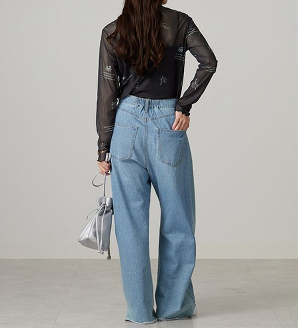 BELLUNA（ベルーナ）の「【重ね着インナー】シアー素材ハイネックインナープルオーバー（カットソー）」｜詳細画像