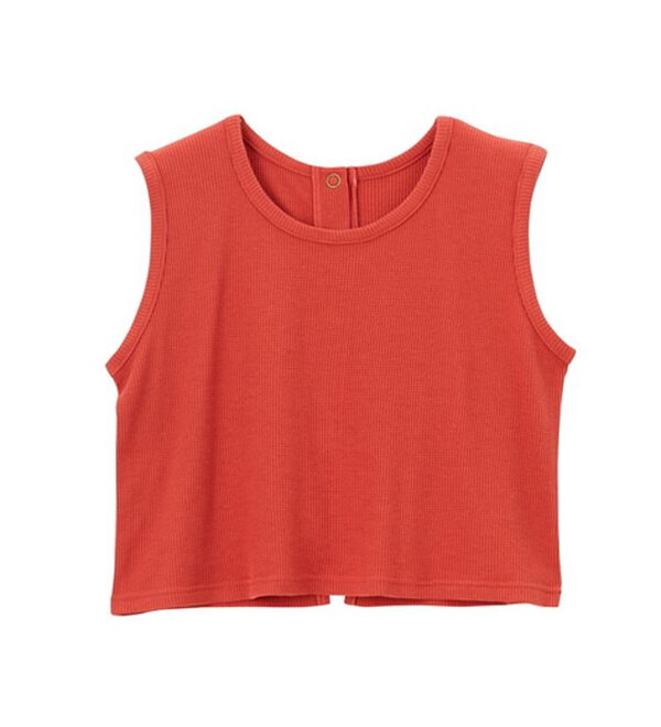 GeeRA（ジーラ）の「スナップボタンワッフルクロップドトップス（カットソー）」｜詳細画像