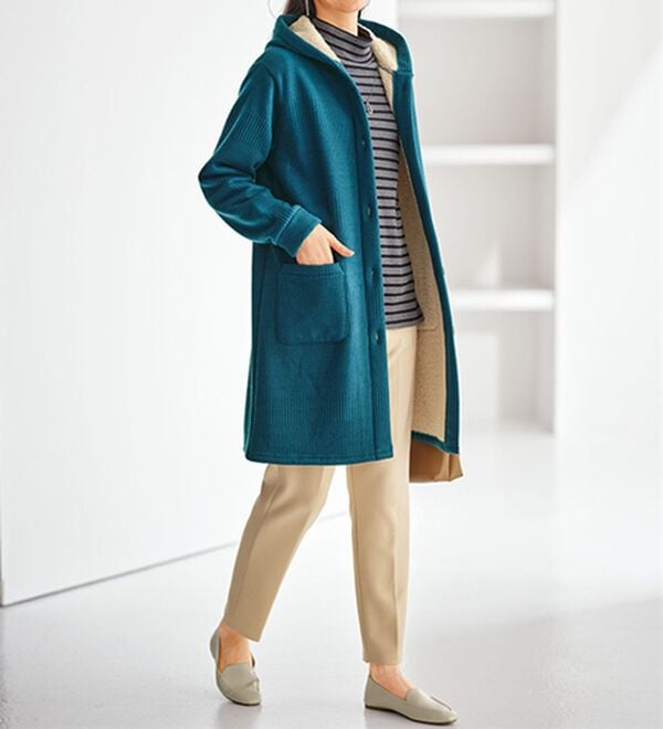 BELLUNA（ベルーナ）の「裏起毛ジョーゼット素材テーパードパンツ（テーパードパンツ）」｜詳細画像