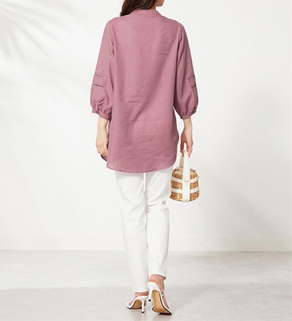 BELLUNA（ベルーナ）の「機能付リネン混ピンタック使いシャツチュニック（チュニック）」｜詳細画像