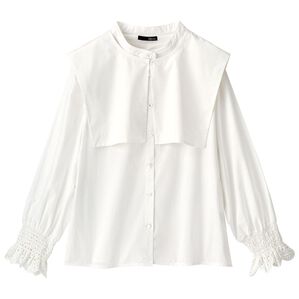 RANAN（ラナン）の「２ｗａｙ衿デザインブラウス（ブラウス）」｜ホワイト